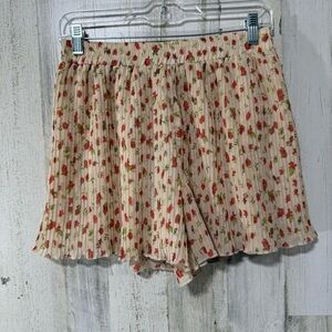 Chelsea & Violet Floral Pleated Elastic Waist Ruffle Shorts